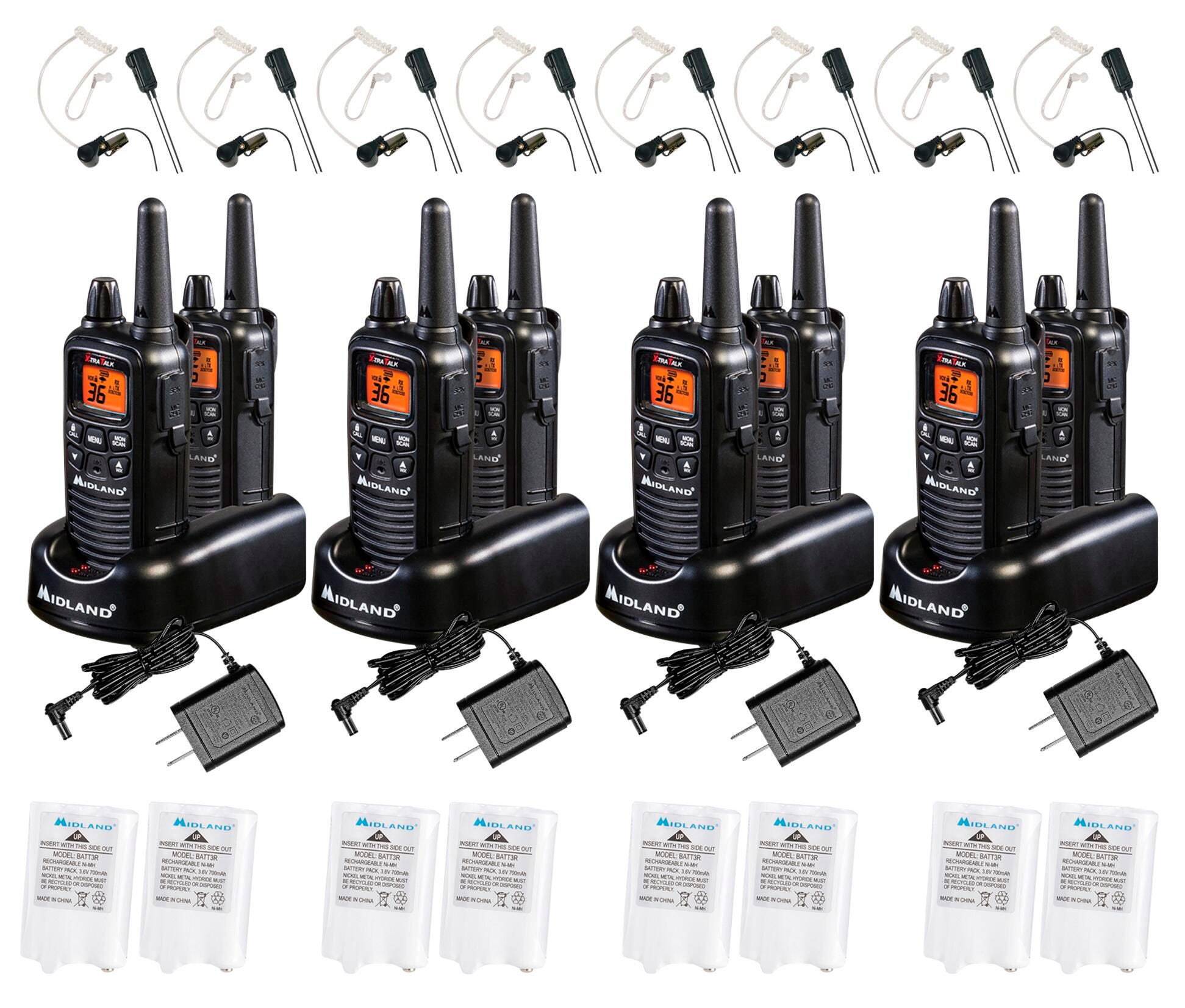 Midland LXT600BBX4 Bundle 8 Pack, Black 2134095